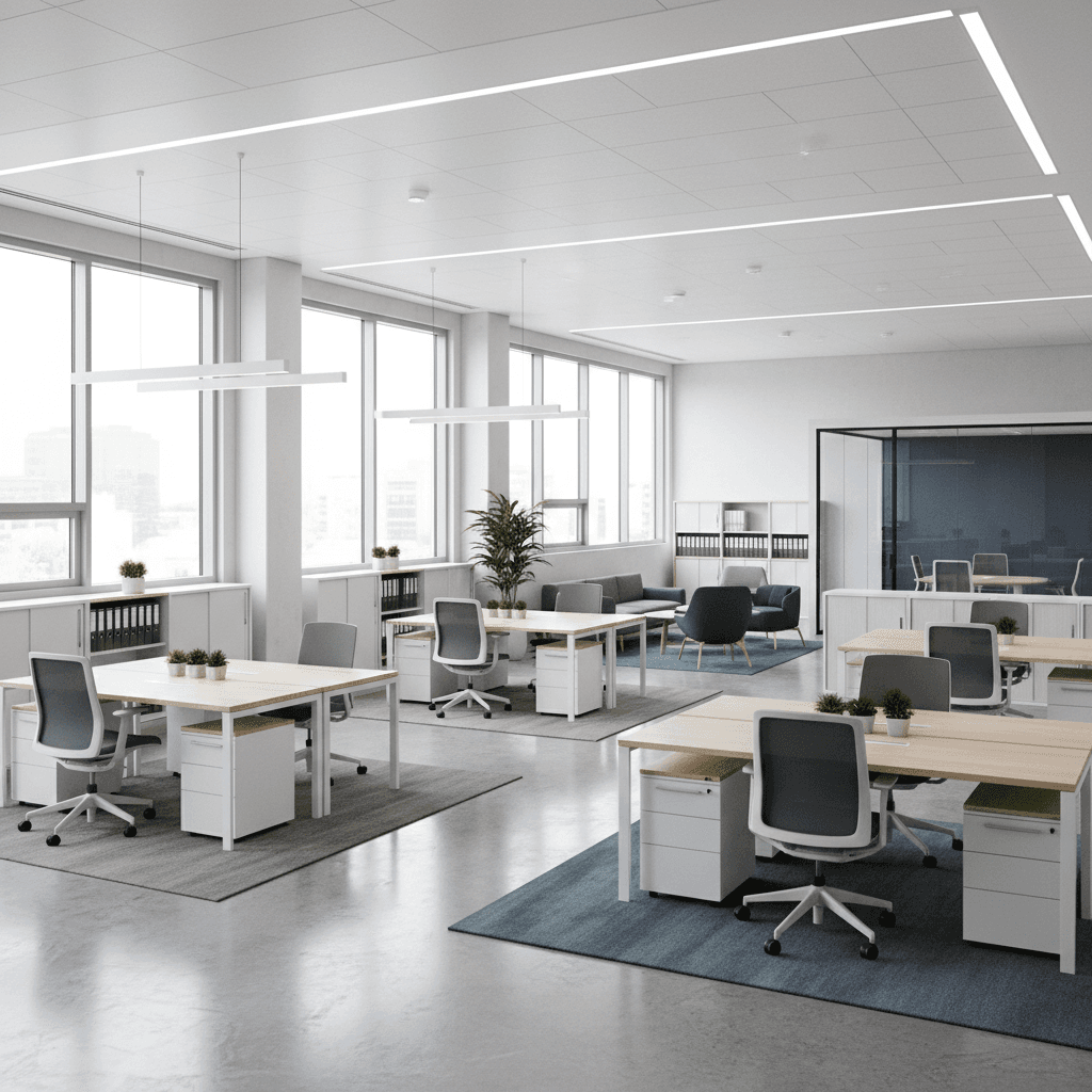 Interior of a modern prefabricated office