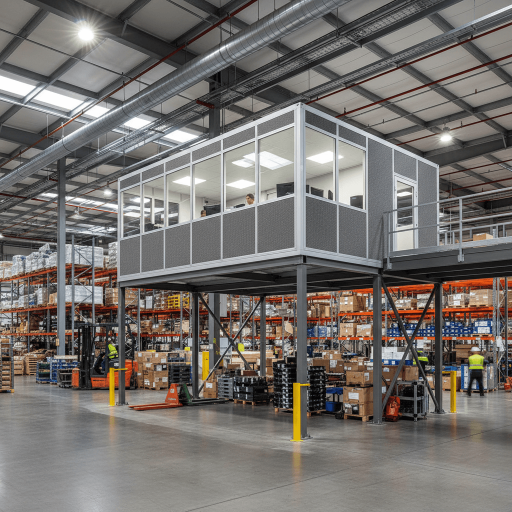 In-plant modular office inside a warehouse